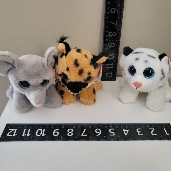 Ty Cat Tiger Elephant Original Beanies Stuffed Animal Plush Toys #402 - Picture 2 of 16